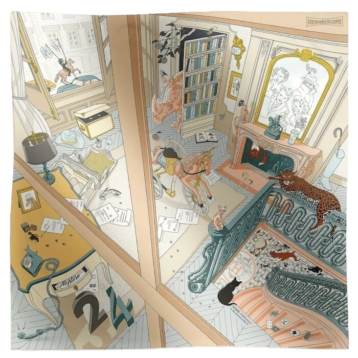 全新愛馬仕圍巾mystere-au