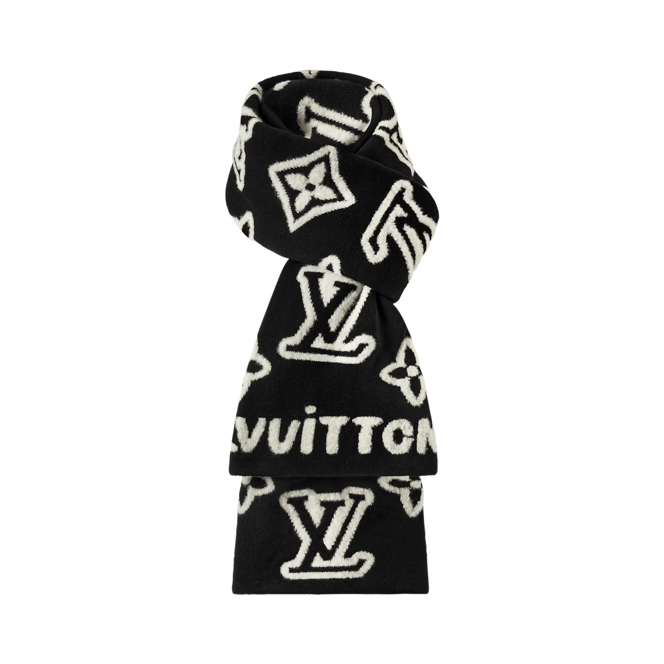 全新LV黑白圍巾2025