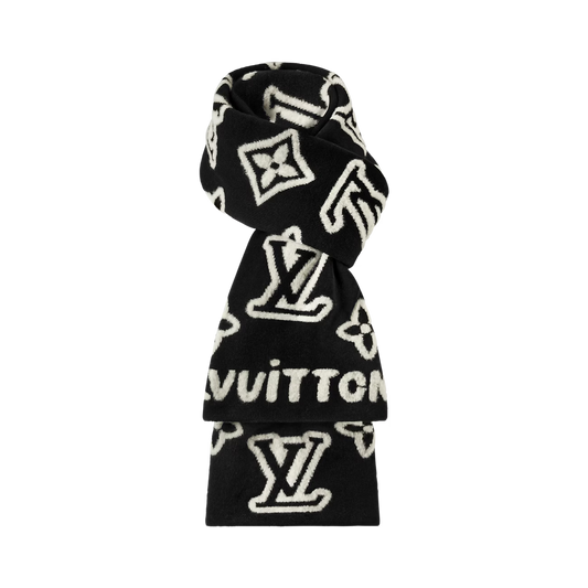 全新LV黑白圍巾2025