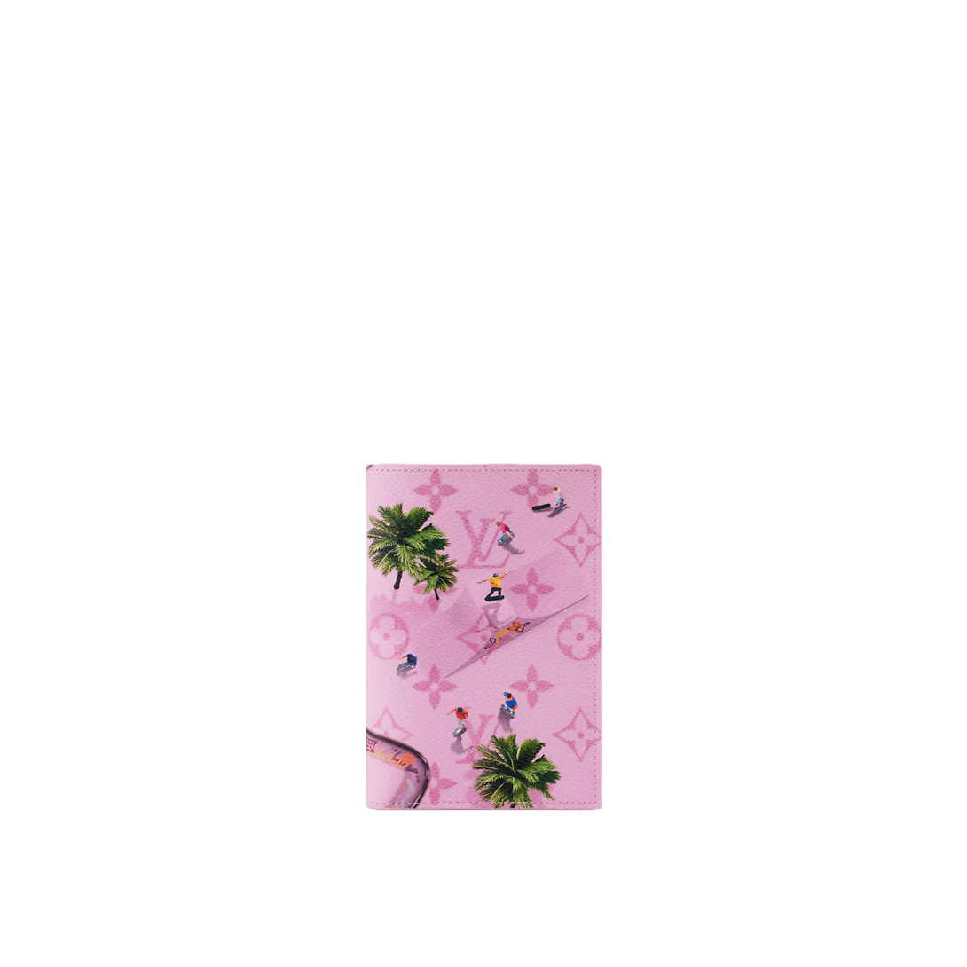全新LV粉色滑板護照夾
