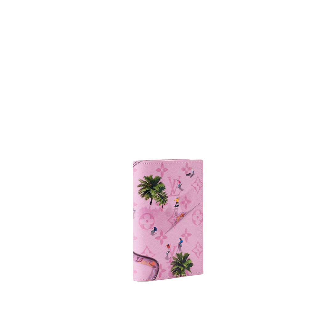 全新LV粉色滑板護照夾